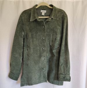 Suede Leather Green Jacket